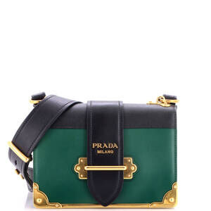Prada Small Cahier Crossbody Bag Leather and Saffiano Leather